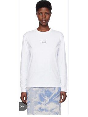 Msgm logo print long sleeve shirt